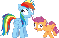 Size: 7735x5000 | Tagged: safe, artist:bobbatron808, artist:kimberlythehedgie, artist:moongazeponies, imported from derpibooru, rainbow dash, scootaloo, fall weather friends, newbie dash, absurd resolution, derp, exploitable meme, i didn't listen, image macro, meme, rainbow dash is best facemaker, rainbow derp, scootaderp, simple background, transparent background, vector