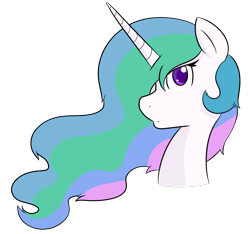 Size: 1000x936 | Tagged: safe, artist:lockheart, imported from derpibooru, princess celestia, pony, bed hair, female, looking at you, mare, messy mane, missing accessory, no crown, portrait, simple background, solo, transparent background