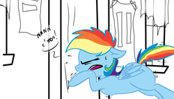 Size: 2480x1417 | Tagged: safe, artist:theponybox696, color edit, edit, imported from derpibooru, rainbow dash, comic:the cutie pee, the cutie map, colored, desperation, female, need to pee, omorashi, potty dance, potty emergency, potty time, solo, trotting in place