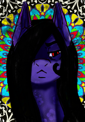 Size: 1039x1476 | Tagged: safe, artist:brainiac, imported from derpibooru, oc, oc only, oc:brainiac, portrait, solo, stained glass