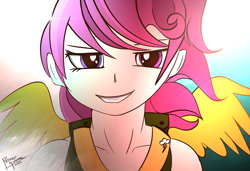 Size: 1612x1104 | Tagged: safe, artist:pedrohander, imported from derpibooru, scootaloo, human, pegasus, pony, female, humanized, solo