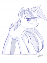 Size: 3000x4000 | Tagged: safe, artist:ncmares, imported from derpibooru, twilight sparkle, alicorn, pony, female, monochrome, sketch, solo, twilight is not amused, twilight sparkle (alicorn), twilight sparkle is not amused, unamused