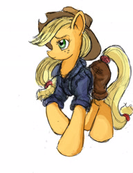 Size: 1683x2186 | Tagged: safe, artist:thelivingshadow, imported from derpibooru, applejack, clothes, female, solo