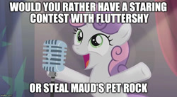 Size: 800x437 | Tagged: safe, edit, edited screencap, imported from derpibooru, screencap, sweetie belle, bloom and gloom, caption, exploitable meme, image macro, meme, would you rather sweetie belle