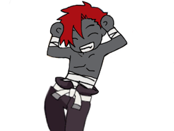 Size: 1024x768 | Tagged: safe, artist:squadleader, imported from derpibooru, oc, oc only, oc:shadow night, human, caramelldansen, dancing, humanized, humanized oc, kamina, recolor, solo