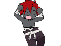 Size: 1024x768 | Tagged: safe, artist:squadleader, imported from derpibooru, oc, oc only, oc:shadow night, human, caramelldansen, dancing, humanized, humanized oc, kamina, recolor, solo