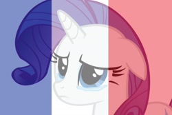 Size: 2000x1333 | Tagged: safe, artist:andy18, artist:michaelsety, imported from derpibooru, rarity, female, france, sad, solo