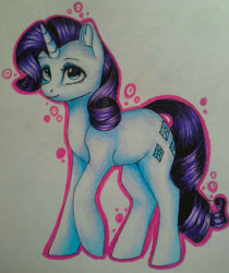Size: 819x975 | Tagged: safe, artist:liza-jack, imported from derpibooru, rarity, female, looking at you, solo, traditional art