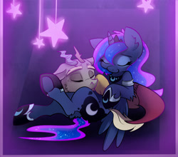 Size: 1664x1463 | Tagged: safe, artist:elementalokami, artist:iroxykun, imported from derpibooru, discord, princess luna, base used, female, lunacord, male, shipping, straight