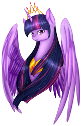 Size: 1801x2725 | Tagged: safe, artist:midfire, imported from derpibooru, twilight sparkle, alicorn, pony, female, new crown, simple background, solo, spread wings, transparent background, twilight sparkle (alicorn)