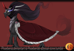 Size: 1023x706 | Tagged: safe, artist:phoeberia, imported from derpibooru, king sombra, alternate design, male, solo