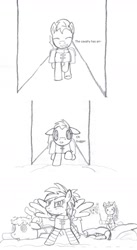 Size: 972x1780 | Tagged: safe, artist:dsb71013, derpibooru exclusive, imported from derpibooru, oc, oc only, oc:light fantastic, oc:night cap, oc:rhapsody, comic, monochrome, story included