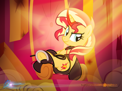 Size: 1000x750 | Tagged: safe, artist:nightmaremoons, imported from derpibooru, sunset shimmer, pony, unicorn, female, show accurate, solo, throne