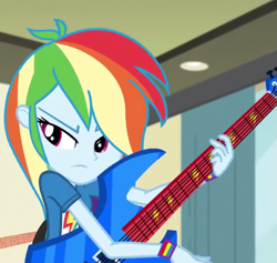 Size: 621x589 | Tagged: safe, imported from derpibooru, screencap, rainbow dash, equestria girls, cropped, female, guitar, solo