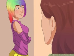 Size: 728x546 | Tagged: safe, imported from derpibooru, rainbow dash, human, clothes, cosplay, costume, wig, wikihow