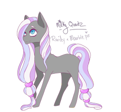 Size: 3233x3000 | Tagged: safe, artist:kittii-kat, imported from derpibooru, oc, oc only, oc:milky quartz, magical lesbian spawn, offspring, parent:marble pie, parent:rarity, solo