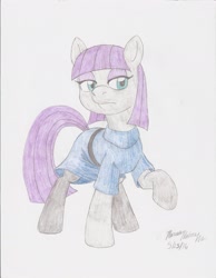 Size: 1700x2194 | Tagged: safe, artist:semijuggalo, imported from derpibooru, maud pie, earth pony, pony, female, solo, traditional art