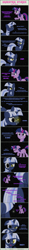 Size: 1475x12560 | Tagged: safe, artist:estories, imported from derpibooru, twilight sparkle, oc, oc:obsidian, oc:silverlay, pony, unicorn, comic:seeds of darkness, comic, crying, possessed, shocked, unicorn twilight