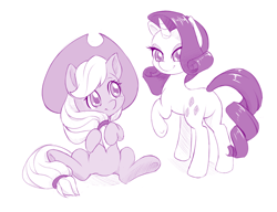 Size: 1100x843 | Tagged: safe, artist:dstears, imported from derpibooru, applejack, rarity, cute, jackabetes, raribetes