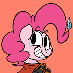 Size: 500x500 | Tagged: safe, artist:pink-dooples, imported from derpibooru, pinkie pie, female, menacing, pinkie pyro, smiling, solo, team fortress 2