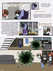 Size: 3000x4017 | Tagged: safe, artist:duop-qoub, imported from derpibooru, oc, oc only, oc:banana pie, oc:violet phoenix, anthro, comic:anomaly11, comic, portal