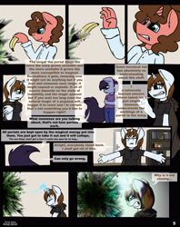 Size: 3000x3797 | Tagged: safe, artist:duop-qoub, imported from derpibooru, oc, oc only, oc:azure mist, oc:banana pie, oc:violet phoenix, anthro, comic:anomaly11, comic, portal