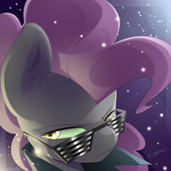 Size: 768x768 | Tagged: safe, artist:cero, artist:jubei the pony, imported from derpibooru, oc, oc only, bust, kanye west glasses, looking at you, looking sideways, portrait, shutter shades, sunglasses