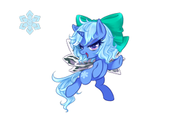 Size: 1280x931 | Tagged: safe, artist:san tu ya meng, imported from derpibooru, oc, oc only, alicorn, pony, alicorn oc, bipedal, cirno, pixiv, ponified, simple background, solo, touhou, transparent background