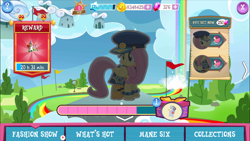 Size: 1280x720 | Tagged: safe, imported from derpibooru, admiral fairy flight, fluttershy, ancient wonderbolts uniform, clothes, crack is cheaper, dress, gameloft, vip, why gameloft why