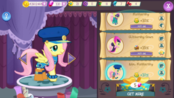 Size: 1280x720 | Tagged: safe, imported from derpibooru, admiral fairy flight, fluttershy, testing testing 1-2-3, ancient wonderbolts uniform, clothes, dress, gameloft