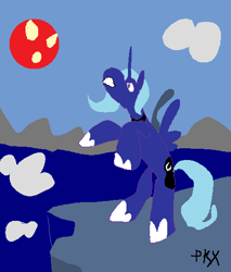 Size: 435x510 | Tagged: safe, artist:php58, artist:ponykillerx, deleted from derpibooru, imported from derpibooru, princess luna, 1000 hours in ms paint, crappy art, ms paint, rearing, s1 luna, solo