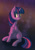 Size: 1000x1420 | Tagged: safe, artist:cometakat, imported from derpibooru, twilight sparkle, pony, unicorn, female, mare, raised hoof, sitting, solo, unicorn twilight