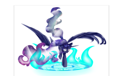 Size: 1024x614 | Tagged: safe, artist:delirious-artist, imported from derpibooru, princess luna, female, magic, magic circle, simple background, solo