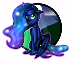 Size: 4505x3980 | Tagged: safe, artist:mdm24, imported from derpibooru, princess luna, absurd resolution, female, floppy ears, moon, sad, sitting, solo, stars