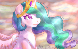 Size: 1024x652 | Tagged: safe, artist:akitobang, imported from derpibooru, princess celestia, alicorn, pony, female, mare, solo