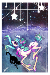 Size: 1280x1905 | Tagged: safe, artist:opalacorn, imported from derpibooru, oc, oc only, cat, pony, solo, stars