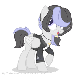 Size: 1024x1005 | Tagged: safe, artist:princess-liliana, imported from derpibooru, oc, oc only, oc:clar midnight, pegasus, base used, clothes, fangs, jacket, pegasus oc, solo, varsity jacket, wings