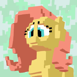 Size: 1200x1200 | Tagged: safe, artist:docwario, imported from derpibooru, fluttershy, abstract, female, modern art, solo, voxel art