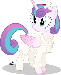 Size: 1280x1556 | Tagged: safe, artist:camo-pony, imported from derpibooru, princess flurry heart, alicorn, pony, clothes, crossover, dishonored, emily kaldwin, female, filly, older, reference, simple background, transparent background, vector