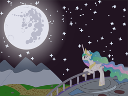 Size: 5000x3750 | Tagged: safe, artist:skylark-torch, imported from derpibooru, princess celestia, female, mare in the moon, moon, solo