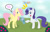 Size: 2033x1283 | Tagged: safe, artist:sarath-15, imported from derpibooru, fluttershy, rarity, pony, duo, female, flarity, flower, lesbian, levitation, mare, shipping, spread wings