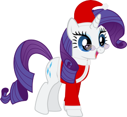 Size: 6511x6000 | Tagged: safe, artist:sakatagintoki117, imported from derpibooru, rarity, absurd resolution, christmas, clothes, glasses, hat, holiday, santa costume, santa hat, simple background, transparent background, vector