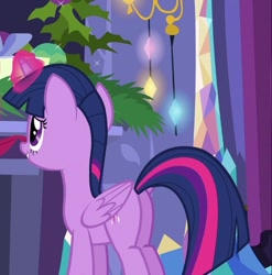 Size: 611x618 | Tagged: safe, imported from derpibooru, screencap, twilight sparkle, alicorn, pony, hearthbreakers, butt, cropped, female, fireplace, mare, plot, twilight sparkle (alicorn)