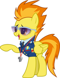 Size: 4000x5174 | Tagged: safe, artist:dusk2k, imported from derpibooru, spitfire, pegasus, pony, wonderbolts academy, .svg available, absurd resolution, drill sergeant, female, necktie, raised hoof, show accurate, simple background, smiling, solo, sunglasses, transparent background, vector, whistle, whistle necklace, wonderbolts dress uniform