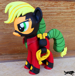 Size: 2691x2760 | Tagged: safe, artist:lostinthetrees, imported from derpibooru, applejack, mistress marevelous, power ponies (episode), craft, female, photo, power ponies, sculpture, solo, traditional art