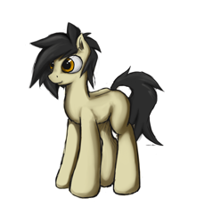 Size: 1078x1129 | Tagged: safe, artist:1deathpony1, imported from derpibooru, oc, oc only, earth pony, pony, black hair, simple background, solo, white background, yellow eyes