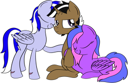 Size: 3840x2500 | Tagged: safe, artist:datapony, imported from derpibooru, oc, oc only, oc:coffee quill, oc:piepony, oc:thunderwing, pegasus, pony, unicorn, hug, simple background, transparent background, trio, unamused