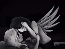 Size: 2048x1536 | Tagged: safe, artist:mylittlelevi64, imported from derpibooru, fluttershy, rarity, human, female, flarity, humanized, kissing, lesbian, shipping