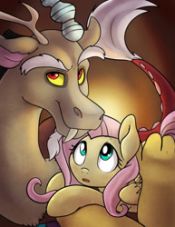 Size: 1280x1656 | Tagged: safe, artist:annakitsun3, imported from derpibooru, discord, fluttershy, discoshy, female, male, shipping, straight