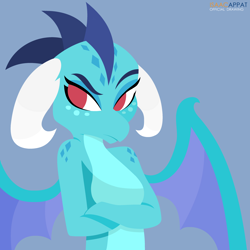 Size: 3200x3200 | Tagged: safe, artist:ballisticmcdelphia, imported from derpibooru, princess ember, dragon, crossed arms, cute, female, lineless, solo, tsundember, tsundere